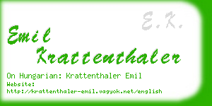 emil krattenthaler business card